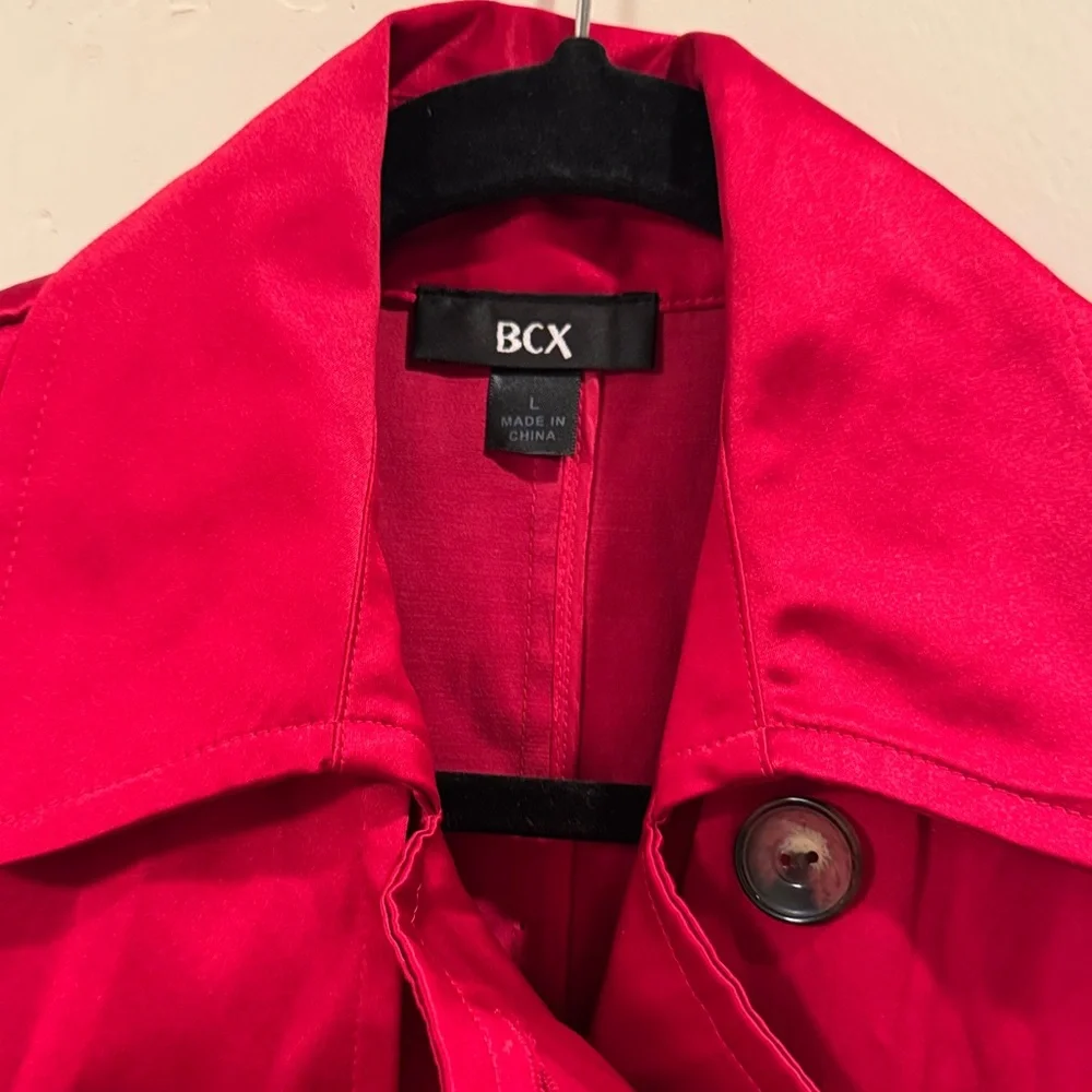 BCX Vibrant Red Trench Coat for Women - Picture 2 of 8